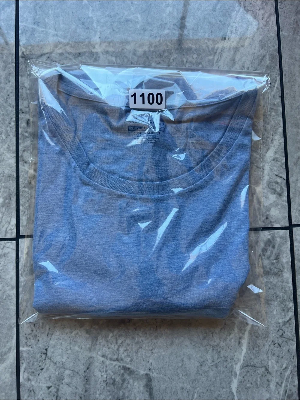 Polo Ralph Lauren Mens XL Custom Slim Fit Blue Heather T-Shirt Short Sleeve Pony